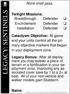 Legacy card for the Sentinels.