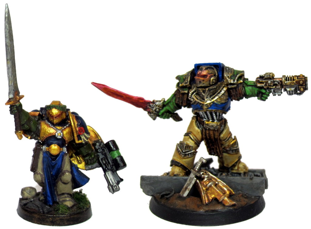 Captain Angholan 1.0 on the left, one of my first models six years ago. Epic edition 2.0 on the right.