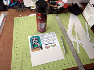 Flyer spray glued to some heavy card.